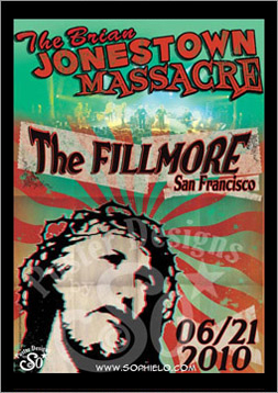 The  Brian Jonestown Massacre The Fillmore, San Francisco 2010 Official Poster, Design by Sophie Lo